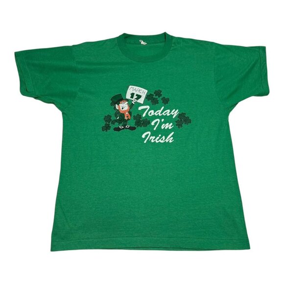 Vintage Screen Stars 80s 90s St. Patrick’s Day Leprechaun Shirt Adult Large - Picture 1 of 6